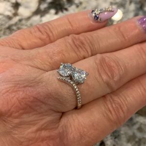 Double circular clear Stone ring